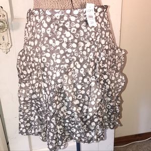 NWT! Ann Taylor Loft gray a-line ruffle skirt 2P